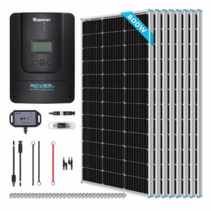 800W 12V/24V Monocrystalline Solar Kit w/Rover 60A Charger Controller - Renogy