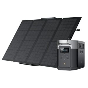 EF ECOFLOW Solar Generator DELTA Max (2000) 2016Wh with 160W Solar Panel, 6 X 2400W (5000W Surge) AC Outlets, Portable Power Station