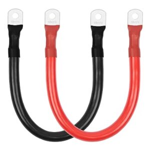 BESTEK 1/0 AWG 12 inch Pure Copper Power Inverter Cables